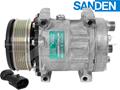 OE Sanden Compressor SD7H15 - 112mm, 6 Groove Clutch 12V