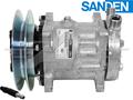 OE Sanden Compressor SD7H15 - 158mm, Single Groove Clutch 24V
