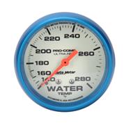 Auto Meter 4531 Ultra-Nite Mechanical Water Temperature Gauge, 6 Foot Capillary Tube