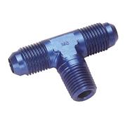 Aluminum Flare to Pipe Tee Adapter Fitting, -4 AN to 1/8 inch NPT, Pipe on the side