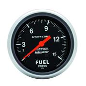 Auto Meter 3411 Sport-Comp Mech Fuel Pressure Gauge, 15 psi, 2-5/8"