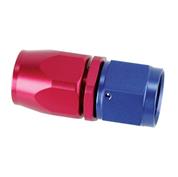 Swivel Hose End Fitting, Straight, Red/Blue, -4 AN