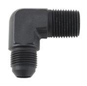 Fitting, Adapter, 90 Degree, 12 AN Male to 1/2 in NPT, Male, Black