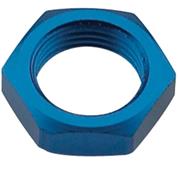 Bulkhead Fitting Nut, 6 AN, Aluminum, Blue Anodized