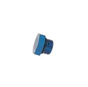 Aluminum Straight Thread Fitting Plug, Blue, -12 AN