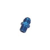 Blue Straight AN8 Flare Adapter to 3/8 Inch Aluminum Pipe Fitting