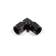 90 Degree, 10 AN Female Swivel to 10 AN Female Swivel Coupler, Black