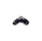 90 Degree -6 AN Flare to 1/4 Inch NPT Pipe Adapter, Black