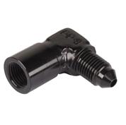 90 Black Press Gauge Fitting 1/8 Female -4 AN Male Black