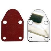 Small Block Chevy Fuel Pump Block Off Plate, Chrome