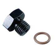 Aluminum Straight Thread Fitting Plug, Black, -10 AN