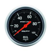 Auto Meter 3421 Sport-Comp Mechanical Oil Pressure Gauge, 100 psi