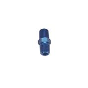 Threaded Male Pipe Nipple Coupler Fitting, 1/4 Inch NPT, Blue Anodized