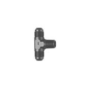 AN Flare Tee Fitting, -6 AN to 1/4 NPT, Black