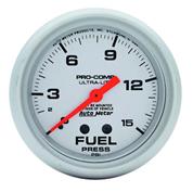 Auto Meter 4411 Ultra-Lite Mech Fuel Pressure Gauge, 15psi, 2-5/8
