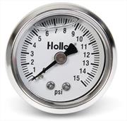 Holley 1.5" Fuel Press Gauge 0-15PSI Liquid-Filled