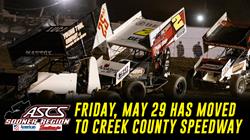 SCHEDULE CHANGE: Rain in Meeker Moves ASCS Sooner Region To Creek County Speedway