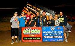 Starks Uses Last-Lap Slide Job to Score Summer Thunder Sprint Series Win at Grays Harbor