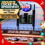 Lucas Oil Speedway gift cards available through the holiday season, along with 2023 season pass renewals