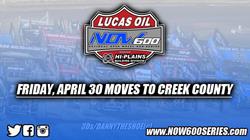 NOW600 National on Friday, April 30 Moves to Creek County Speedway