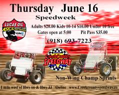 Lucas Oil ASCS National Sprints Set Sights on Creek County Thursday Night.