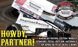 American Racing Custom Wheels to Sponsor World of Outlaws STP Sprint Car Series Texas Outlaw Nationals on April 18-19 at Devil’s Bowl Speedway
