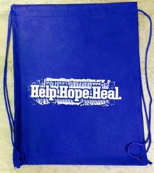 Help. Hope. Heal. drawstring bag