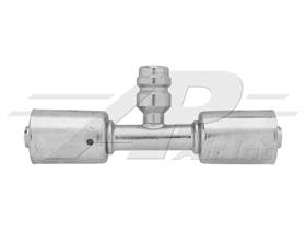 Steel #12 Reduced Barrier Beadlock Hose Splicer with R134 Low Side Port
