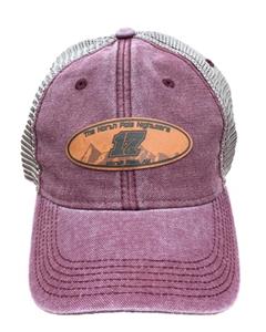 17B Leather Patch Trucker Hat -  Burgundy