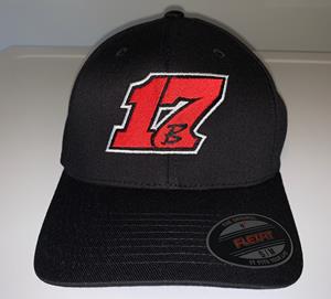 Red 17B Flexfit Hat - Black