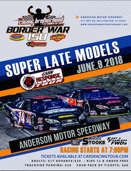 NEXT EVENT: Saturday June 9th 7pm. The CARS Tour Border War 150