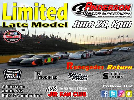 NEXT EVENT: Limited Late Models Friday June 28, 8pm