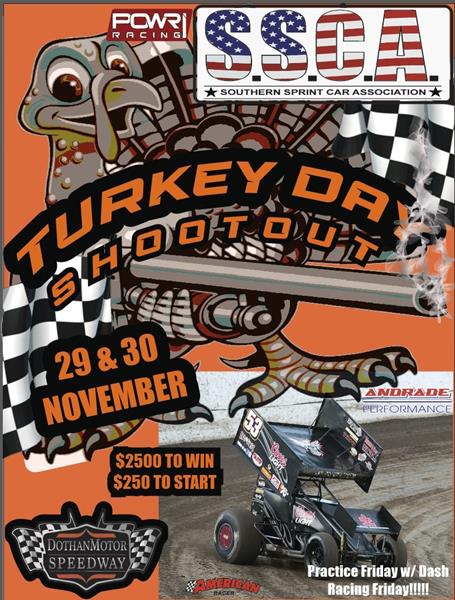 Southern Sprint Car’s Debut in Dothan Motor Speedway’s Turkey Day Shootout on November 29-30