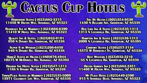 Hotel Information for the Second Annual POWRi Quarter Midget Cactus Cup