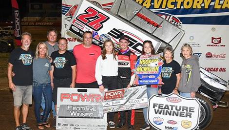 Jake Bubak Jockeys to Championship Night Checkers with POWRi 410 Sprints in Hockett/McMillin