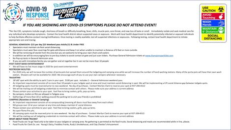Covid-19 Response Update - Wake the Lake Fans It's ON!