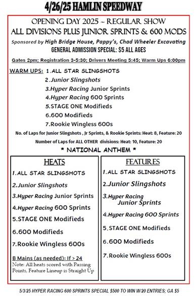HAMLIN 2025 ~ OPENING DAY!