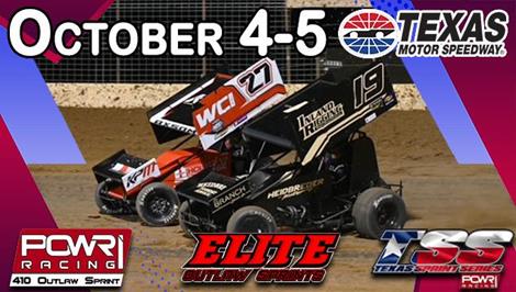 POWRi & Elite 410 Outlaws Return to Texas Motor Speedway Dirt Track in Fall Double-Header October 4-5