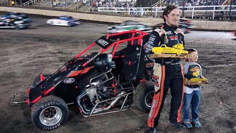 Hayden Harvey Hustles to Macon Speedway Win with POWRi Outlaw Micro League