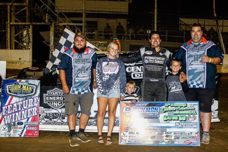 Brandon Fouts and K.C. Burdette Win Iron-Man Racing Series 11th Annual Boone Coleman Memorial Gator 50 at Portsmouth Raceway Park