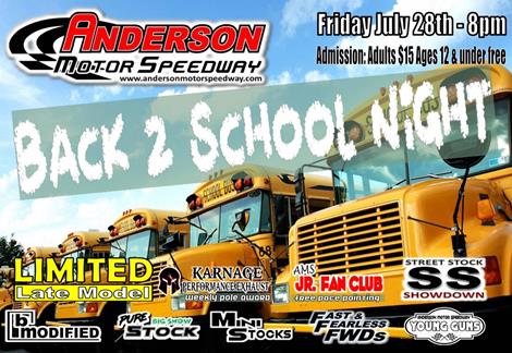 NEXT EVENT: Back 2 School Night Friday July 28th  8pm