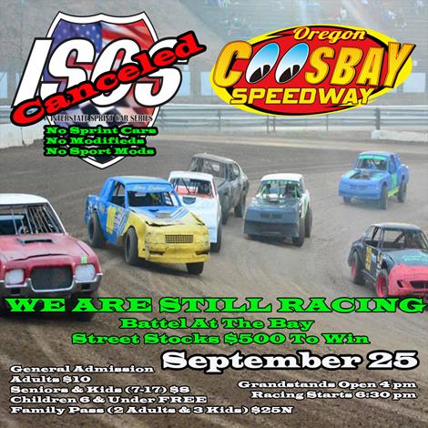September 25th Schedule Change We Are Racing!