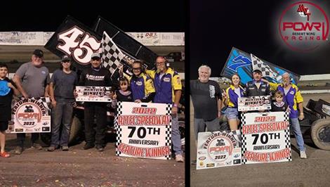 Don Grable & Lorne Wofford with Weekend Wins in POWRi DWSS at Aztec Speedway
