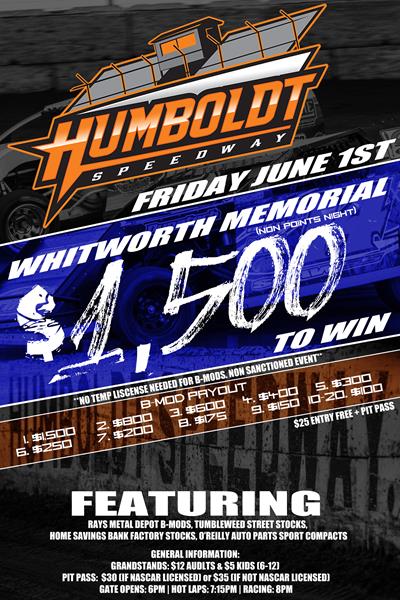 Whitworth Memorial $1500 to win B-Mods