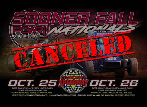 Creek County Sooner Fall Nationals/Season Championship Cancelled