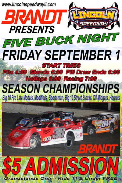 Lincoln Speedway Season Championship Friday, Sept 1st