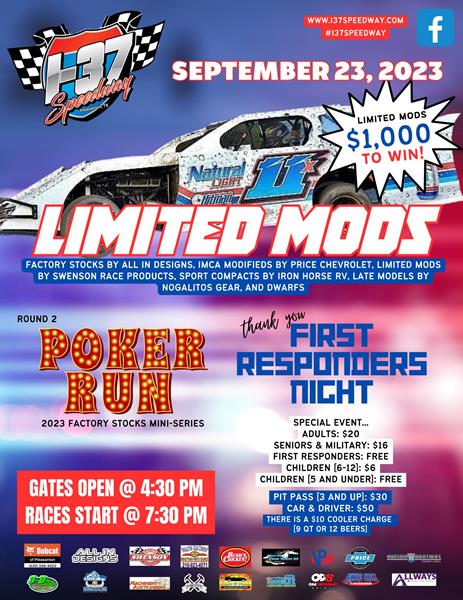 Sept 23rd; Poker Run R2, Limited Mods $1,000 to win!