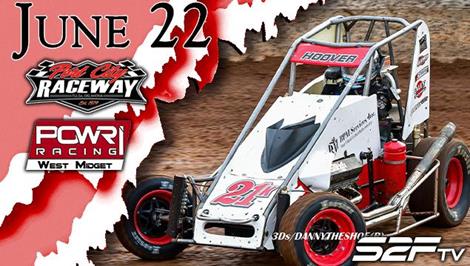 Port City Raceway Approaches for POWRi West Midget League on June 22