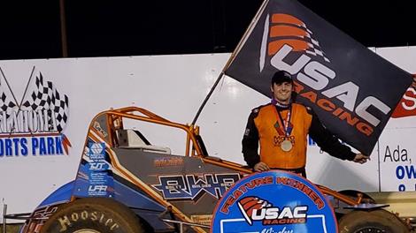 Wilson breaks through in USAC Wingless Sprints of Oklahoma