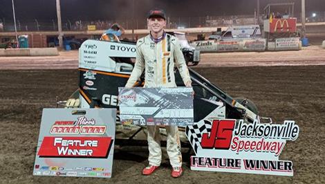 Cannon McIntosh Masterful in Jacksonville SPEEDWeek Night Two Win with POWRi National Midgets